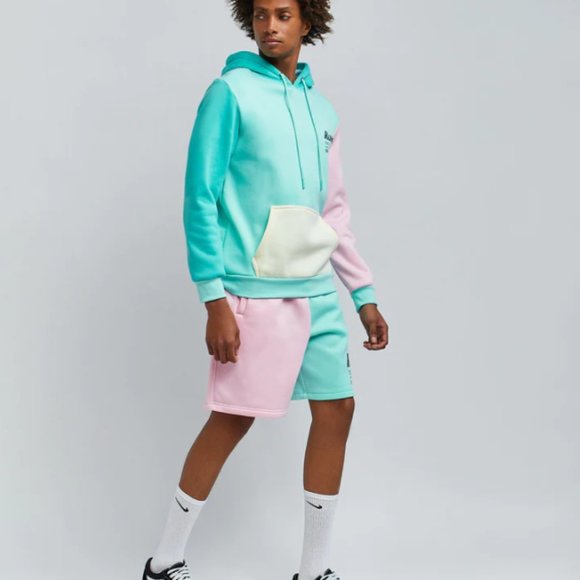 New Reason Brand Color Block Hoodie & Shorts 2 Piece Set Men's Size MEDIUM - Picture 5 of 10